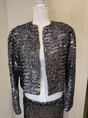 Women's Sequin Skirt and Jacket in Gunmetal-Vintage!